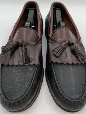 Allen Edmonds Nashua Loafers Size 10.5D Kiltie Tassel Black Brown Leather Shoes